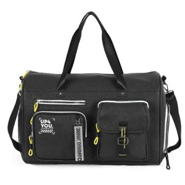 Imagem de Sacola viagem bolsa grande esportiva treino feminina up4you, Preto