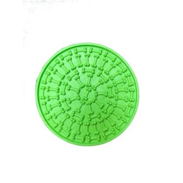 Imagem de Tapete de Lamber para Cães Cachorro, para gato, labirinto petisco ração com ventosa(Verde)