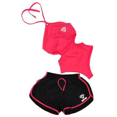 Imagem de Conjunto Maio Com Bojo Refletivo + Short - Gringas, Rosa, Chiclete, Un