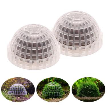 Imagem de Suporte de bola de musgo de aquário com 2 unidades de suporte de plástico profissional para plantas de musgo com vazado projetado para acessórios de aquário (2)