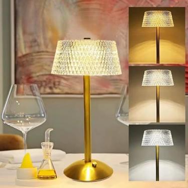 Imagem de Lâmpada De Mesa LED Portátil Sem Fio De Toque Recarregável USB Decoração Quarto Luz Noturna SimplesAbajur de Cabeceira(Modelo-C)