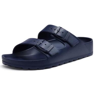 Imagem de KIDMI Sandália feminina confortável de EVA com suporte de arco médio, fivela ajustável para verão e praia, Azul marino, 35