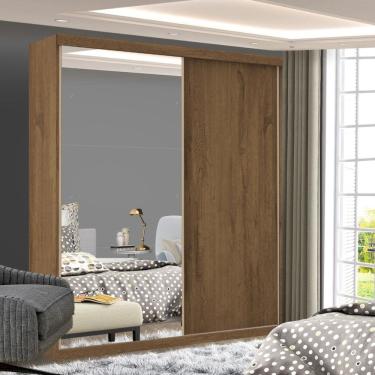 Imagem de Guarda Roupa Solteiro Cleo Freijo 2 Portas de Correr e 3 Espelhos Minastex