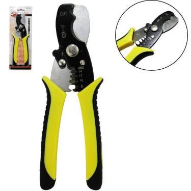 Imagem de Alicate Desencapador Fios 7`` Cabo Amarelo / Preto Cartela