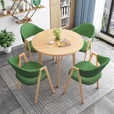 Imagem de Conjuntos pequenos de mesa de negociação para sala de conferências, mesa redonda de recepção de escritório e conjunto de poltrona, combinação de mesa de recepção e cadeira, conjunto de mesa de centro