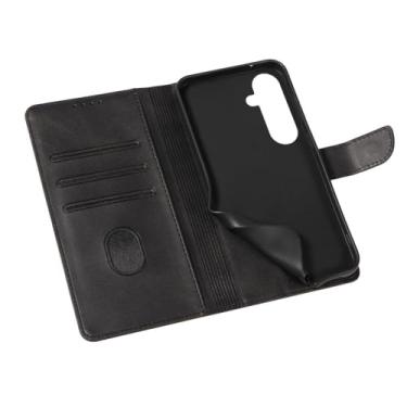 Imagem de Fabater Capa de Telefone S25 Elegante Capa Carteira de Couro Suporte de Carregamento Sem Fio para Pessoas Elegantes (Preto)