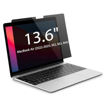 Imagem de IRUYO FL Tela de privacidade magnética para MacBook Air 13,6 polegadas (2022-2024, M2, M3), modelo A2681, A3113, protetor de tela removível, bloqueio de luz azul, protetor antirreflexo e protetor de