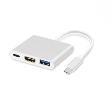 Imagem de Adaptador Type-C Para Usb 3.0/Hdmi/Type-C Hc-03 Dex