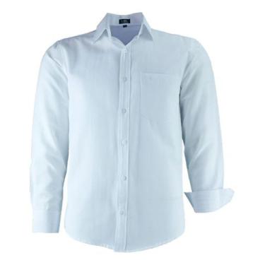 Imagem de Camisa Masculina Social Lbl Manga Longa Tecido Misto 3006, Branco, 1