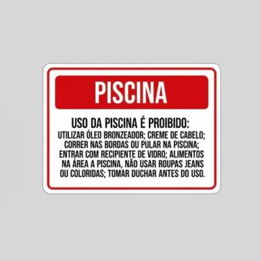 Imagem de Placa Acm Piscina Uso Proibido 18X23 - Sinalizo