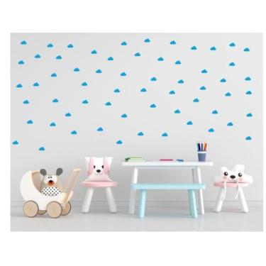 Imagem de Adesivo Decorativo Parede Nuvem 100 Unidades Quarto de bebe decoração 