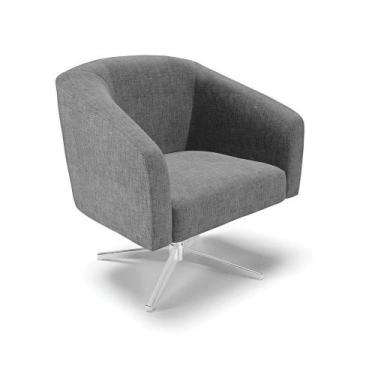 Imagem de Cadeira Sala De Jantar Giratória Base Cromada Stella Linho D03 - D'ros