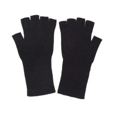 Imagem de Luvas Térmicas Pretas De Inverno Sem Dedos Para Homens E Mulheres, Con