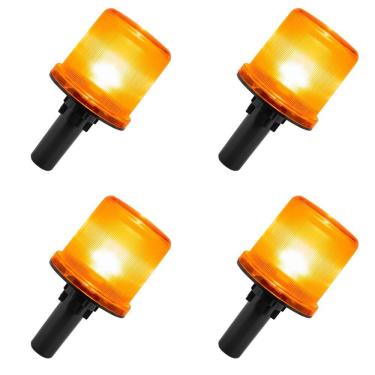 Imagem de Sinalizador Solar Viario Kit 4 Uni Cone Obra Transito Sinalizaçao Rodovia Transito Sinalizaçao Obra Emergencia Acidente