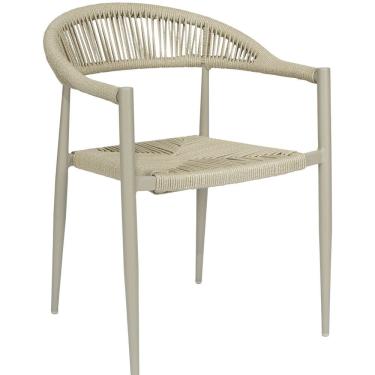 Imagem de Cadeira em Alumínio e Corda Náutica em Polietileno para Área Externa Laguna  Cinza