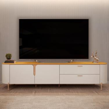 Imagem de Rack Tv 75 Pol Orgânico Dion D05 Bali Cedro