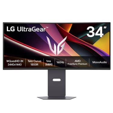 Imagem de Monitor Gamer UltraGear™ Curvo 34" LG QuadHD 2K, UltraWide 1800R, 160Hz com 3200:1 de Contraste - 34G600A-B