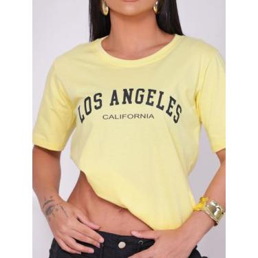 Imagem de Camiseta Streetwear Feminina Los Angeles T-Shirt - LENIS SOUZA, Amarel