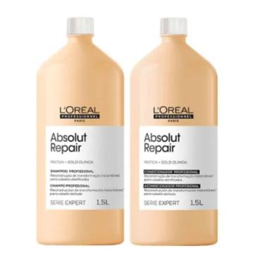 Imagem de Kit Loréal Absolut Repair Gold Quinoa Shampoo+ Cond 1,5L - Loréal Prof
