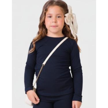 Imagem de Blusa Térmica Frio Moda Quentinho Dia a Dia Inverno Gola Redonda Rosa - Menina 4 a 10 anos-Feminino