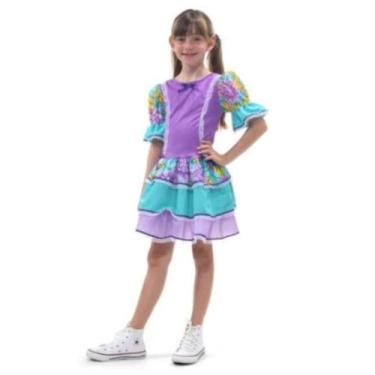 Imagem de Vestido Festa Junina Vestido Com Babados Sulamericana Luxo , Azul, M 5