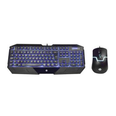 Imagem de Kit Teclado e Mouse Gamer HP GK1100 Multimídia Led USB 1600DPI - Preto