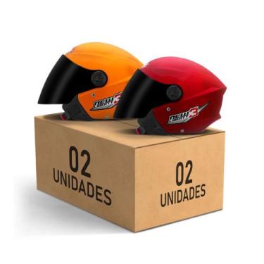 Imagem de Kit 2 Capacetes New Liberty 3 Aberto Viseira Fumê Pro Tork Masculino F