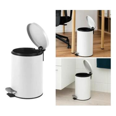 Imagem de Lixeira Pedal Powermaid 5 Litros Inox Matte Balde Removível Higiênica 