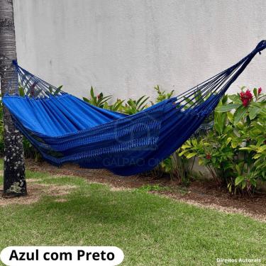 Imagem de Rede de Descanso Rede de Dormir Casal Jeans Reforçada para Lazer Azul e Preto OEM
