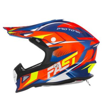 Imagem de Capacete Motocross Fast Fantasy Enduro Trilha Pro Tork Segurança Mascu