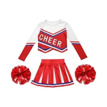 Imagem de Vestido De Líder De Torcida Para Meninas De 3 a 12 Anos, Camiseta Com 