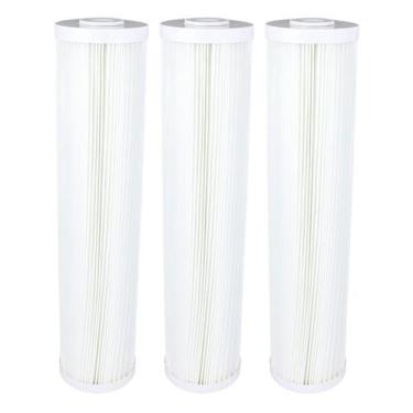 Imagem de Kit 3 Refis Filtro Plissado 20'' Big Blue 5 25 E 50 Micra Branco - Roy