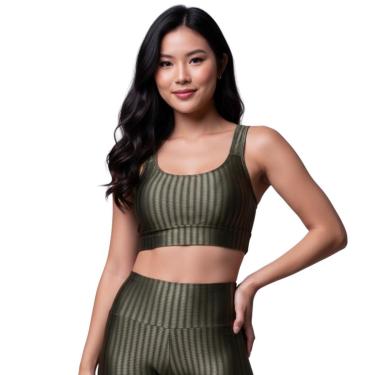 Imagem de Top de Academia New Zig 3D Bella Fiore Roupa Para Treino Alta Compressão Fitness Muscul...