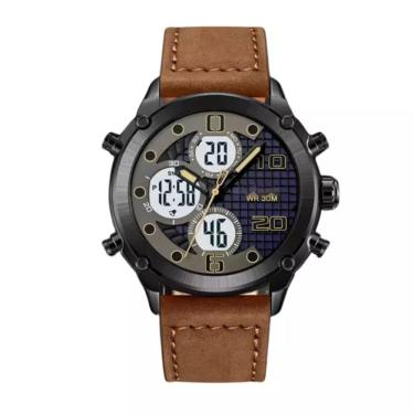 Imagem de Relógio Masculino Analógico Digital Esportivo Pulseira em Couro
