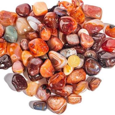 Imagem de Pedra Rolada de Ágata Cornalina - 1kg - Extra - 25mm Aprox. - Cristais
