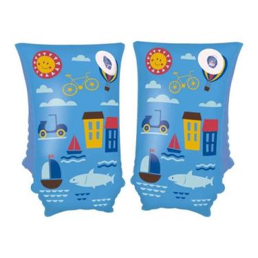 Imagem de Boia De Braço Azul Mor até 50kg 30cm X 18cm Flutuador