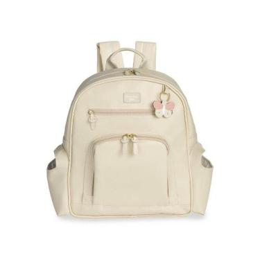 Imagem de Mochila de Maternidade MasterBag Noah Borboleta Bege, Cinza Claro