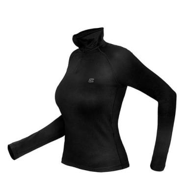 Imagem de Curtlo blusa segunda pele feminina ml tskin frio com ziper, Preto, PP