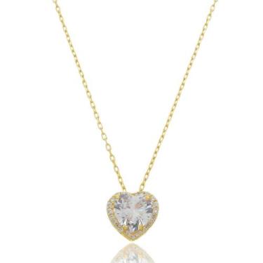 Imagem de Colar Prata 925 Coração de Zircônia - Banhado A Ouro 18k - Di Roma