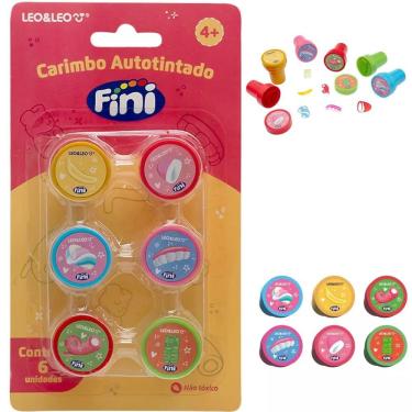 Imagem de Carimbo Autotintado Decorado Infantil Leo & Leo Fini com Encaixe para Lápis Blister com 6 Unidades