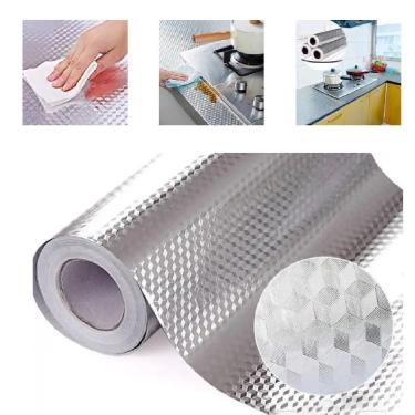 Imagem de Papel Adesivo Autoadesivo Lavável Impermeável Alumínio para Parede e Superfícies Prata Yeet