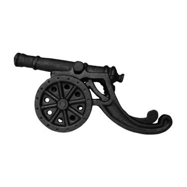 Imagem de Canhão Decorativo de Jardim Guerra Ferro Fundido Preto Pequeno para Área Externa Industria São Jose