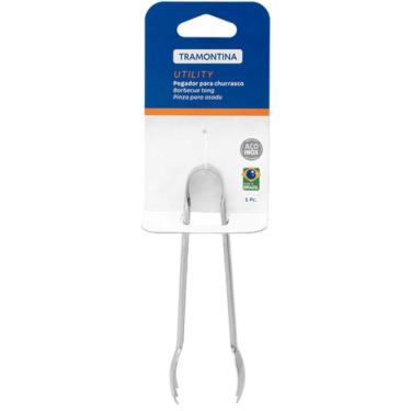 Imagem de Pegador para Churrasco 12cm em Aço Inox Formato Dentado para Servir Carnes Prata Tramontina