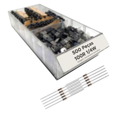 Imagem de 500x Resistor 100 Ohms 1/4W Película de Carbono CR25 - CHIPSCE
