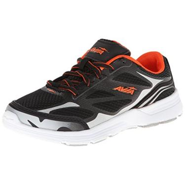 Imagem de AVIA Tênis Explorer (bebê/criança pequena/criança grande), Preto/Cimento/Vermelho/Laranja/Branco, 10 Toddler