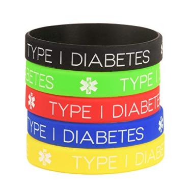 Imagem de linnalove Pulseiras de identificação de alerta médico de silicone, pacote com 5