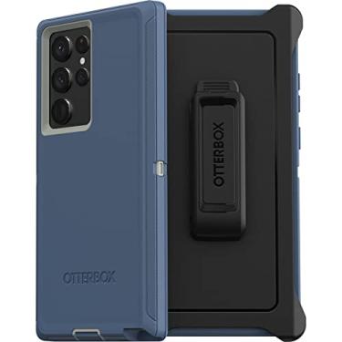 Imagem de OtterBox Capa para Galaxy S22 Ultra Defender Series – azul forte, resistente e durável, com proteção de porta, inclui suporte de clipe de coldre
