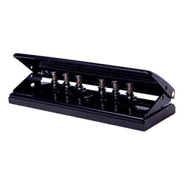 Imagem de Chris-Wang Perfurador de papel de metal ajustavel com 6 furos para tamanho A5/pessoal/bolso com seis aneis, insercoes de agenda para o dia a dia, capacidade para 6 folhas - orificio de 6 mm de diametro