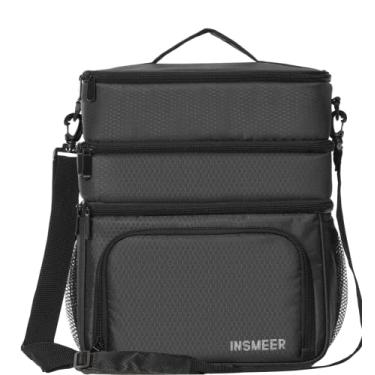 INSMEER 25Latas/16L Bolsa Térmica Marmita para Homens, 2 Compartimentos  Lancheira Termica para Adulto Masculina Bolsa Termica de separado para