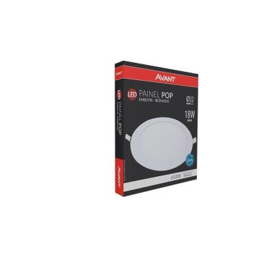 Imagem de Plafon Painel Avant Led 22cm Redondo Embutir 1260 Lumens 6,5K 18W Bivolt